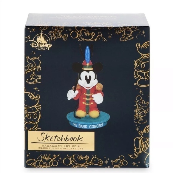 Disney Sketchbook Ornament LE Set Of 2 Mickey Mouse The Band Concert NEW - Picture 5 of 6